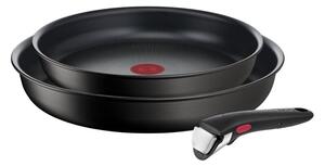 Алуминиеви тигани 2 бр. с незалепващо покритие/с подвижна дръжка ø 28 cm INGENIO Eco Resis L3979102 – Tefal