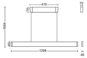 Philips 40903/31/P9-LED RGBW Димируем пендел Hue ENSIS 2xLED/39W/230V