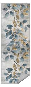 Светлосиньо-златиста пътека подходяща за пране 80x200 cm Golden Leaves – Mila Home