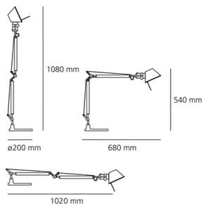 Artemide AR A005940+AR A00861 КОМПЛЕКТ - Настолна лампа TOLOMEO MINI 1xE27/70W/230V