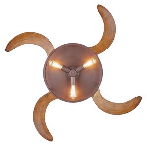 FANAWAY 212925 - LED таванен вентилатор CLASSIC 3xE27/4W/230V кафяв + DO