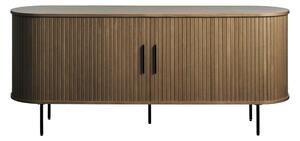 Кафяв скрин от дъбов декор с плъзгащи се врати 180x76x45 cm Nola – Unique Furniture