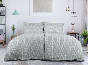 Сиво единично крепирано спално бельо 140x200 cm Gray Stripes – B.E.S