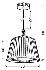 Висящ полилей AMORE 1xE27/60W/230V черен