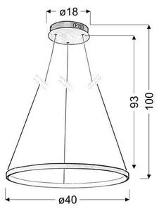 LED Полилей на въже LUNE LED/25W/230V