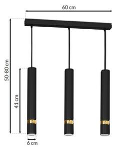 Полилей на кабел JOKER 3xGU10/25W/230V черен/златен
