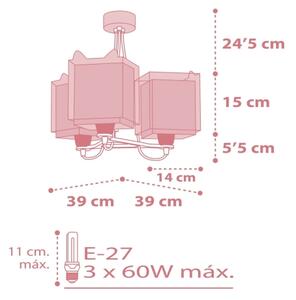 Dalber 64587 - Детски полилей LITTLE FOX 3xE27 / 60W / 230V