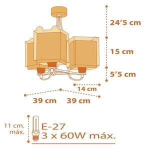 Dalber 64567 - Детски полилей LITTLE TIGER 3xE27 / 60W / 230V