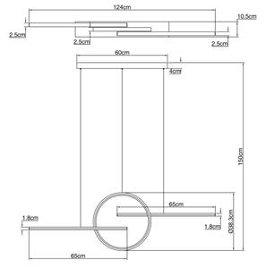 Globo 67121-50G - LED Димерен кабелен полилей BARRAL LED / 50W / 230V + Д.У