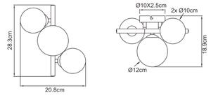 Globo 56133-3W - LED Полилей за повърхностен монтаж RIHA 3xG9/3,5W/230V