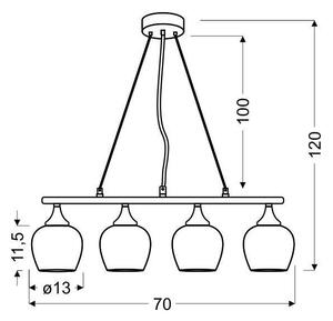 Полилей на въже SIRIUS 4xE27/60W/230V