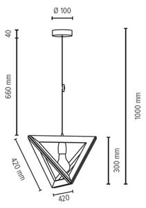 Spot-Light 1271174 - Полилей на кабел TRIGONON 1xE27/60W/230V матов дъб