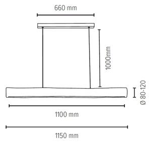 Spot-Light 69680104 - LED Димируем пендел LUCAS LED/33W/230V