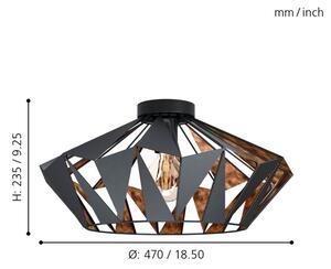 Eglo 43399 - Таванна лампа CARLTON 6 1xE27/60W/230V