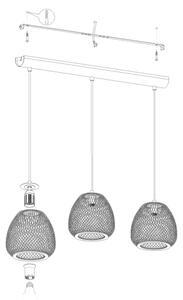Eglo 43266 - Полилей на въже DEMBLEBY 1 3xE27/40W/230V