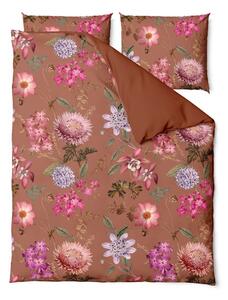 Теракотено кафяво памучно спално бельо от сатен за двойно легло 160 x 220 cm Blossom - Bonami Selection