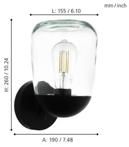 Eglo 98701 - Външна стенна лампа DONATORI 1xE27/60W/230V IP44