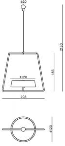 LED висяща лампа Miram с акумулаторна батерия, димируема, рубиненочервена