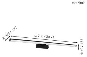 Eglo 98677 - LED Лампа за огледало в баня PANDELLA 1 LED/14W/230V IP44