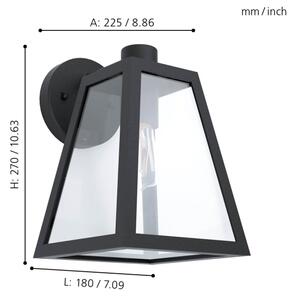 Eglo 98719 - Външна стенна лампа MIRANDOLA 1xE27/60W/230V IP44