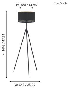 Eglo 99279 - Подова лампа ESTEPERRA 1xE27/40W/230V