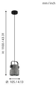 Eglo 39854 - Висяща лампа на кабел HILCOTT 1xE27/40W/230V