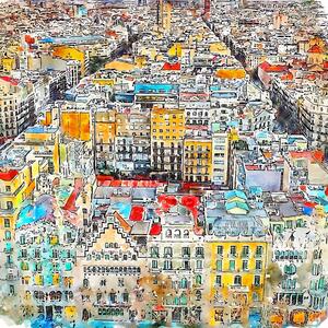 Картина 90x90 cm Barcelona - Fedkolor