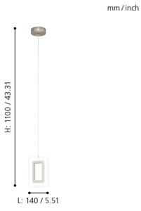 Eglo 98678 - LED полилей на кабел ENALURI LED/5,4W/230V
