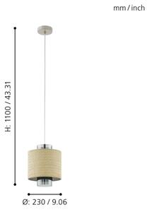 Eglo 43393 - Полилей на въже MEDIOUNA 1xE27/40W/230V