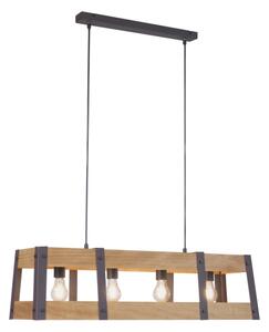 Leuchten Direkt 15721-79 - Полилей на въже CRATE 4xE27/60W/230V