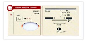 Paulmann 92391 - LED/8,5W IP44 Плафон за вграждане за баня VARIFIT 230V