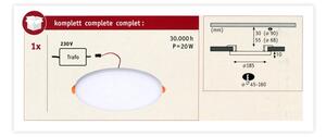 Paulmann 92392 - LED/17,5W IP44 Плафон за вграждане в баня VARIFIT 230V