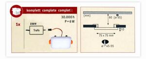 Paulmann 92393 - LED/4,5W IP44 Плафон за вграждане за баня VARIFIT 230V