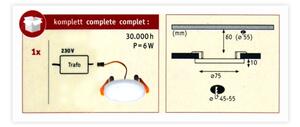 Paulmann 92390 - LED/4,5W IP44 Плафон за вграждане за баня VARIFIT 230V