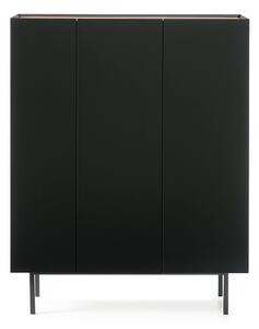 Черен висок скрин от декор от дъб 95x120 cm Arista – Teulat
