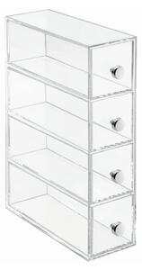 Прозрачна кутия за съхранение с 4 чекмеджета Кула - iDesign