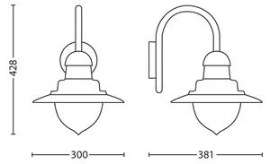 Philips 01652/52/16 - Екстериорна Стенна лампа MYGARDEN RAINDROP 1xE27/53W IP44