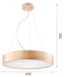 Полилей NATURAL 3xE27/60W/230V, 47 см, борова дървесина