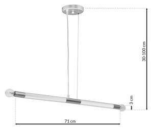 Полилей на въже BASTONE WHITE 2xE14/40W/230V бяла/лъскав хром