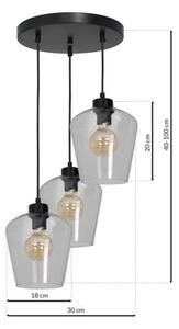 Висящ полилей SANTIAGO 3xE27/60W/230V прозрачен