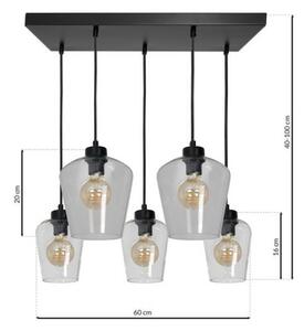 Висящ полилей SANTIAGO 5xE27/60W/230V прозрачен