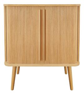 Висок скрин от декор от дъб с плъзгащи се врати естествен 83x95 cm Rove – Woodman