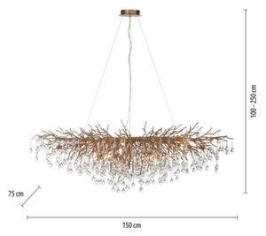 Paul Neuhaus 2031-11 - Пендел ICICLE 15xG9/40W/230V 75x150 см месинг