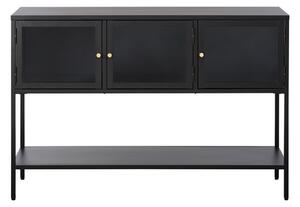 Черна метална витрина 132x88 cm Carmel – Unique Furniture