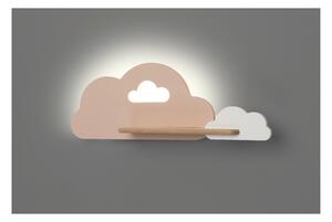 LED Детски аплик с рафт CLOUD LED/5W/230V розов/бял