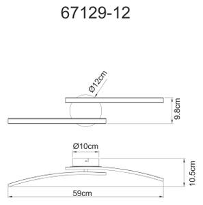 Globo 67129-12 - LED Полилей за повърхностен монтаж TANSY 2xLED/6W/230V