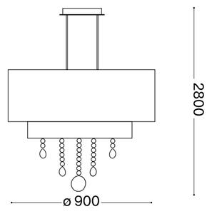 Ideal Lux - Кристален пендел OPERA 10xE27/60W/230V Ø 90 см бял