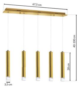 LED Висящ полилей GOLDIE 5xLED/25W/230V златист