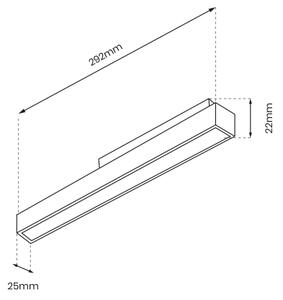 LED осветително тяло за релсова система MAGNETIC TRACK LED/12W/48V