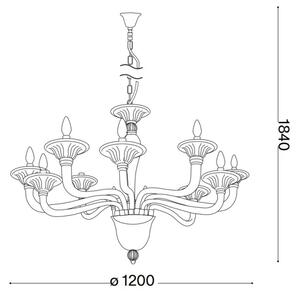 Ideal Lux - Пендел BRIGITTA 12xE14/40W/230V Ø 120 см месинг